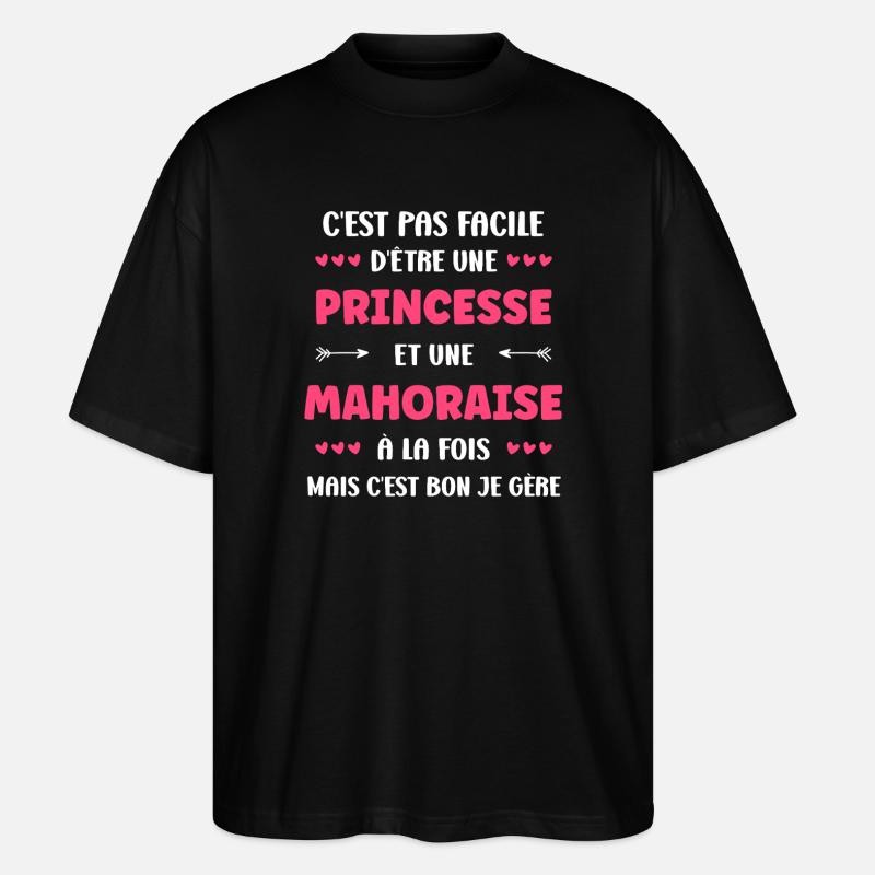 Princesse Mahoraise - T-shirt bio Blaster 2.0 coupe oversize Stanley/Stella Unisexe - noir