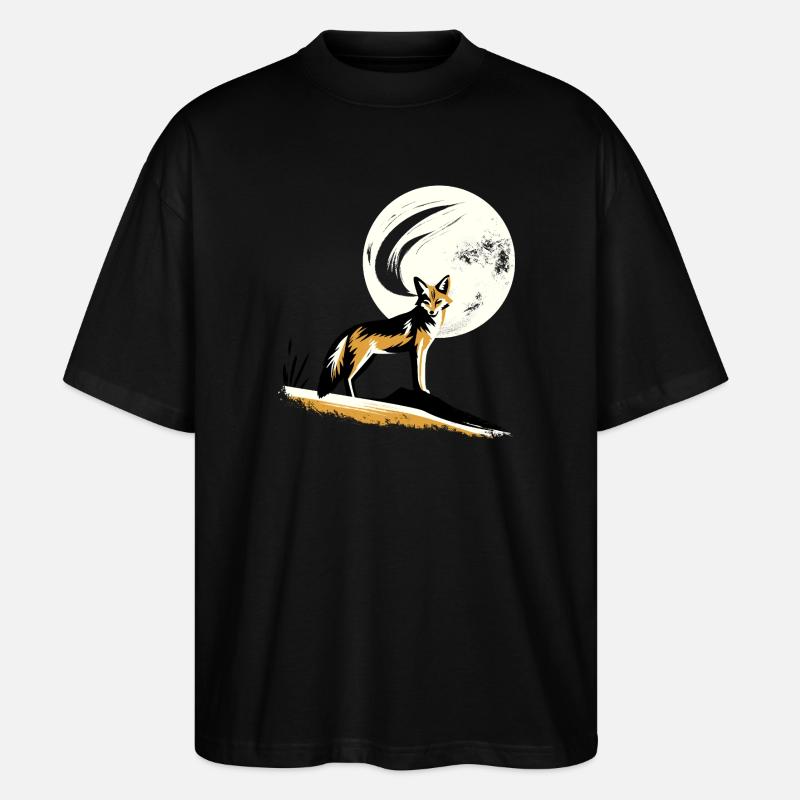 Schakal im Mondlicht - Stanley/Stella Oversized Unisex Bio T-Shirt Blaster 2.0 - Schwarz