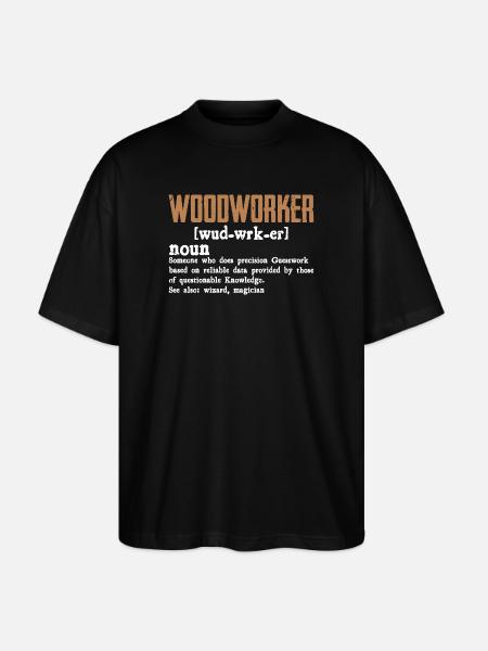 Woodworker Definition Gift Artisan - Stanley/Stella Oversized Unisex Organic T-shirt Blaster 2.0 - black