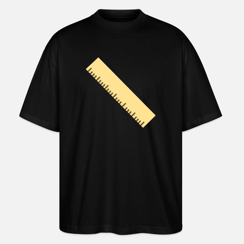 Diagonal Ruler Line Art - Stanley/Stella Oversized Unisex Organic T-shirt Blaster 2.0 - black