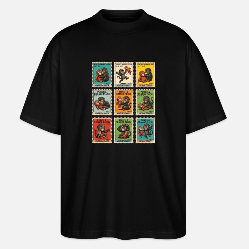 Tampons Bébé Singe Punch - T-shirt bio Blaster 2.0 coupe oversize Stanley/Stella Unisexe - noir