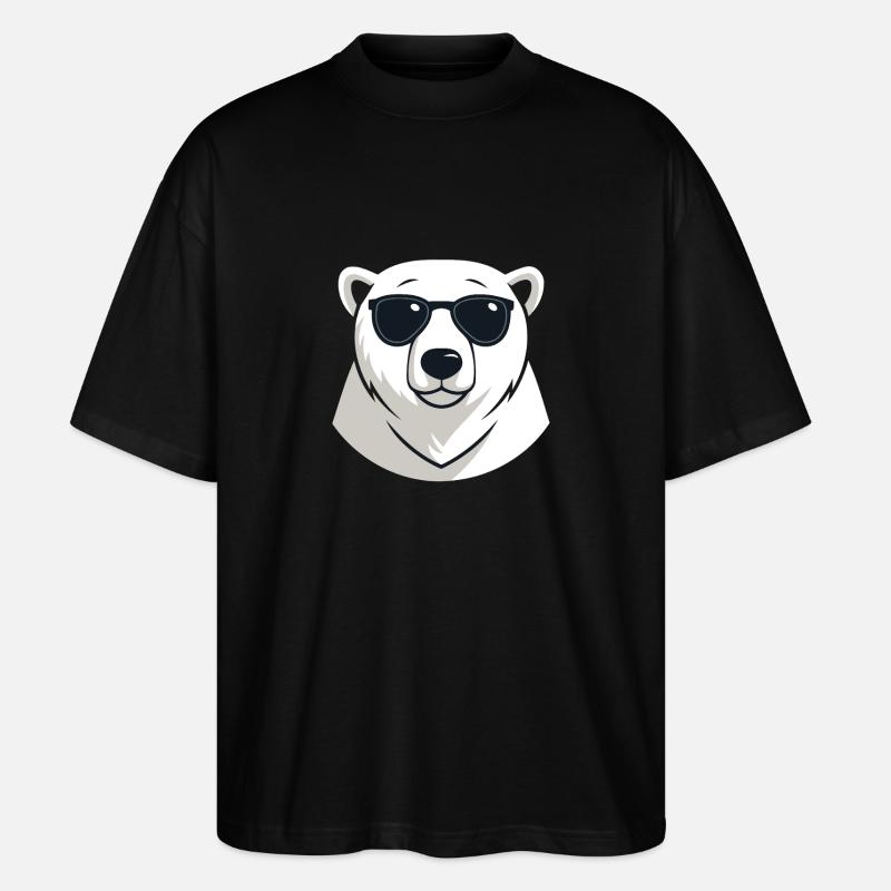 Eisbär mit dunkler Brille - Stanley/Stella Oversized Unisex Bio T-Shirt Blaster 2.0 - Schwarz