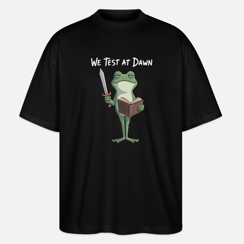 Lecture du Chevalier Grenouille à l’aube - T-shirt bio Blaster 2.0 coupe oversize Stanley/Stella Unisexe - noir