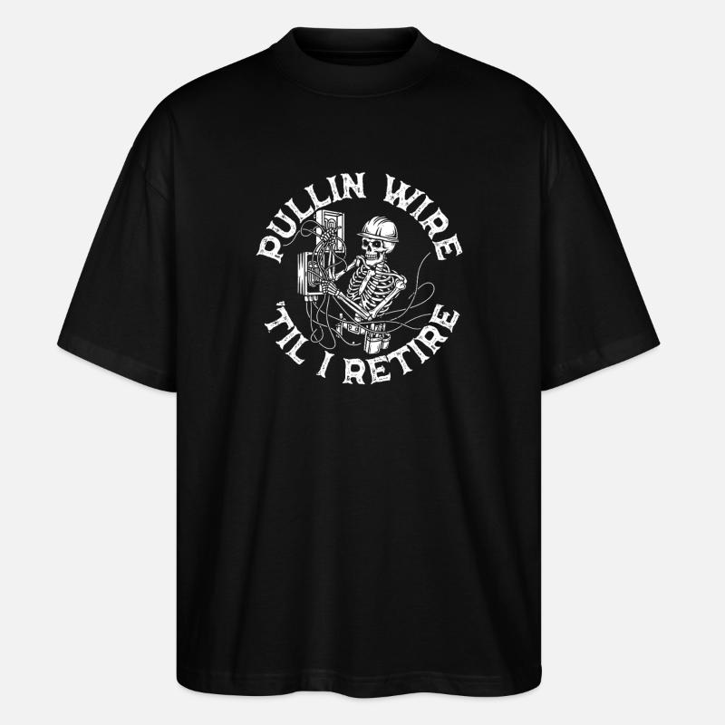 Skelett Technik Drahtwerk Elektriker Pullin Wire - Stanley/Stella Oversized Unisex Bio T-Shirt Blaster 2.0 - Schwarz