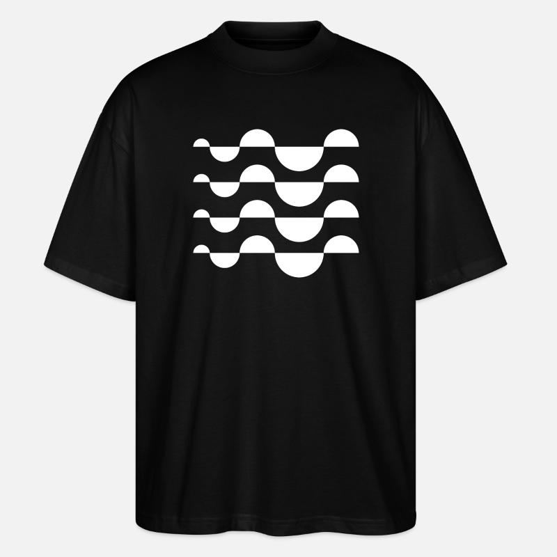 Mosaïque à rayures ondulées - T-shirt bio Blaster 2.0 coupe oversize Stanley/Stella Unisexe - noir