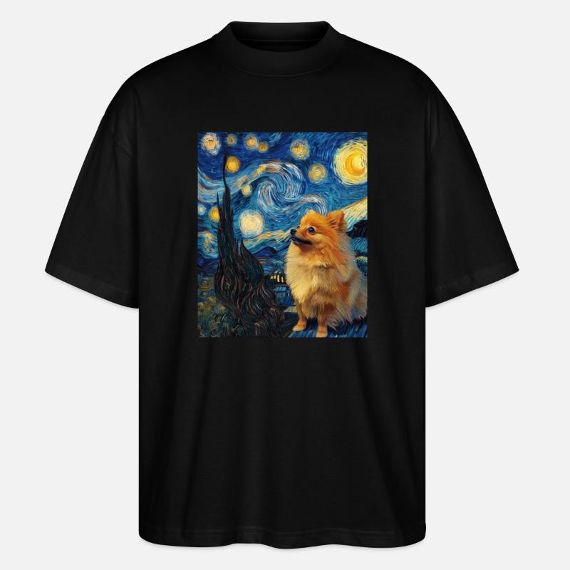 Zwergspitz Spitz Pomeranian - Stanley/Stella Oversized Unisex Organic T-shirt Blaster 2.0 - black