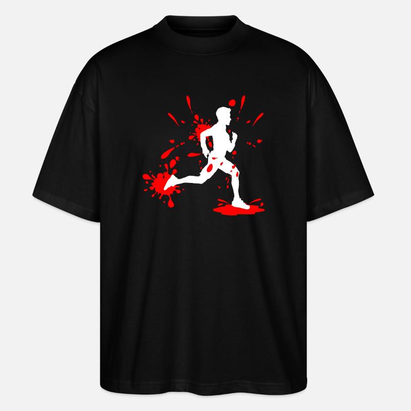 Mud Run Man – Splash Runner - Stanley/Stella Oversized Unisex Organic T-shirt Blaster 2.0 - black