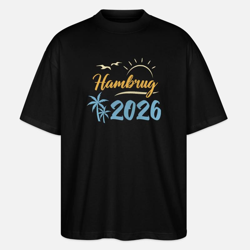 Hamburg 2026 - Stanley/Stella Oversized Unisex Bio T-Shirt Blaster 2.0 - Schwarz