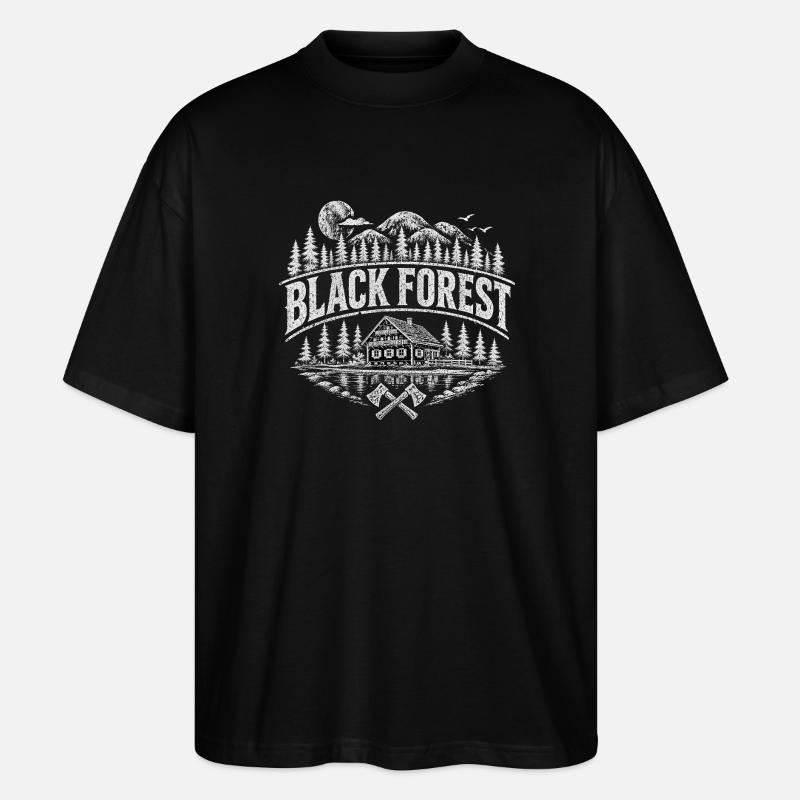 Schwarzwald Waldhaus Motiv - Stanley/Stella Oversized Unisex Bio T-Shirt Blaster 2.0 - Schwarz
