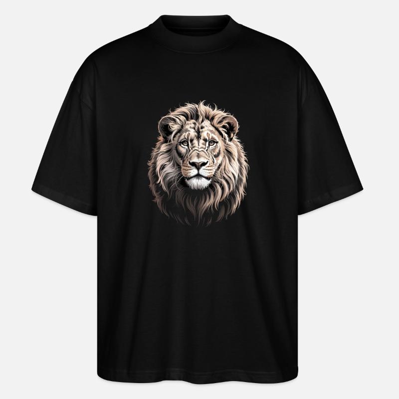 Tête de lion - T-shirt bio Blaster 2.0 coupe oversize Stanley/Stella Unisexe - noir