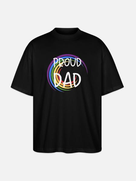 Proud Dad LGBTQ Rainbow Family - Stanley/Stella Oversized Unisex Organic T-shirt Blaster 2.0 - black