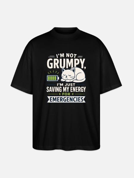 Cat energy for emergencies - Stanley/Stella Oversized Unisex Organic T-shirt Blaster 2.0 - black