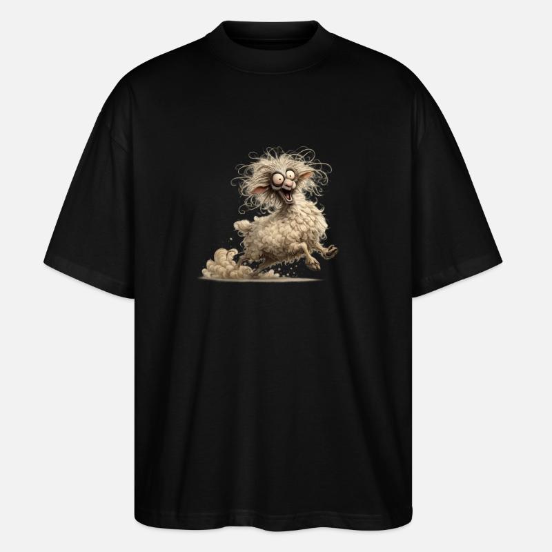 Verrücktes Schaf - Stanley/Stella Oversized Unisex Bio T-Shirt Blaster 2.0 - Schwarz