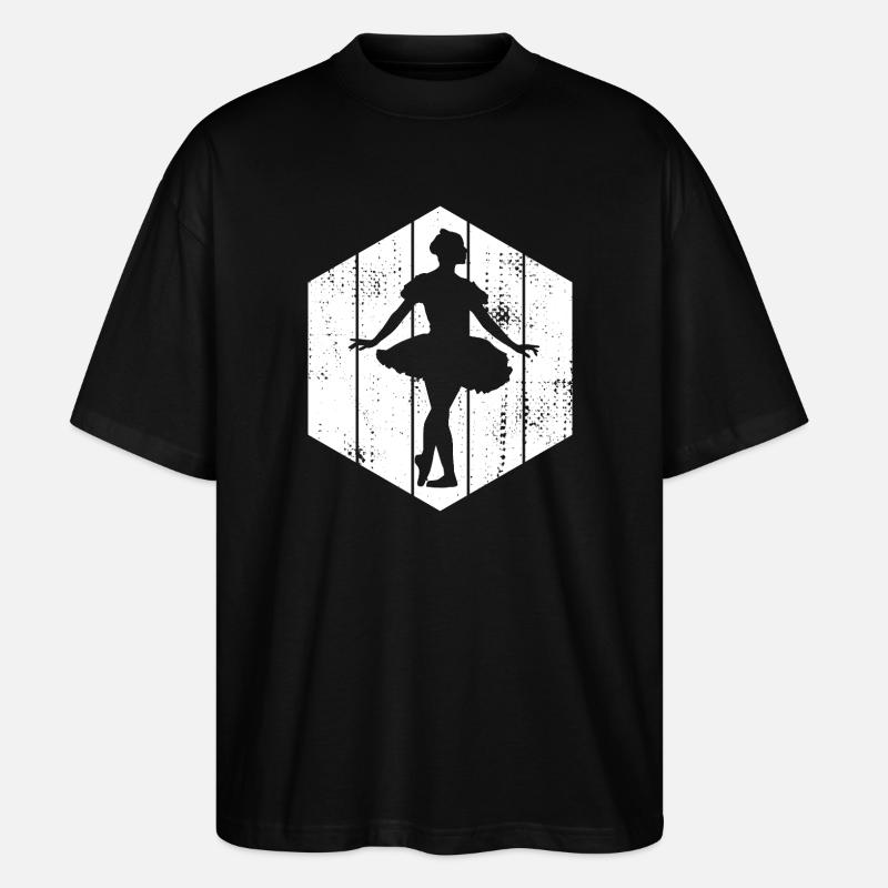 Ballett Mädchen Zeichnung - Stanley/Stella Oversized Unisex Bio T-Shirt Blaster 2.0 - Schwarz