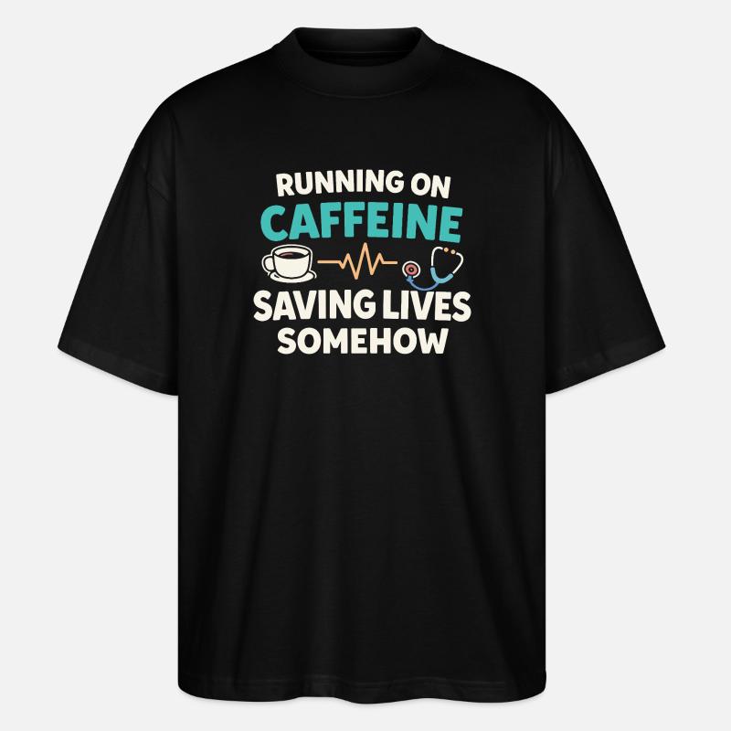 Infirmière de nuit, fatiguée - T-shirt bio Blaster 2.0 coupe oversize Stanley/Stella Unisexe - noir