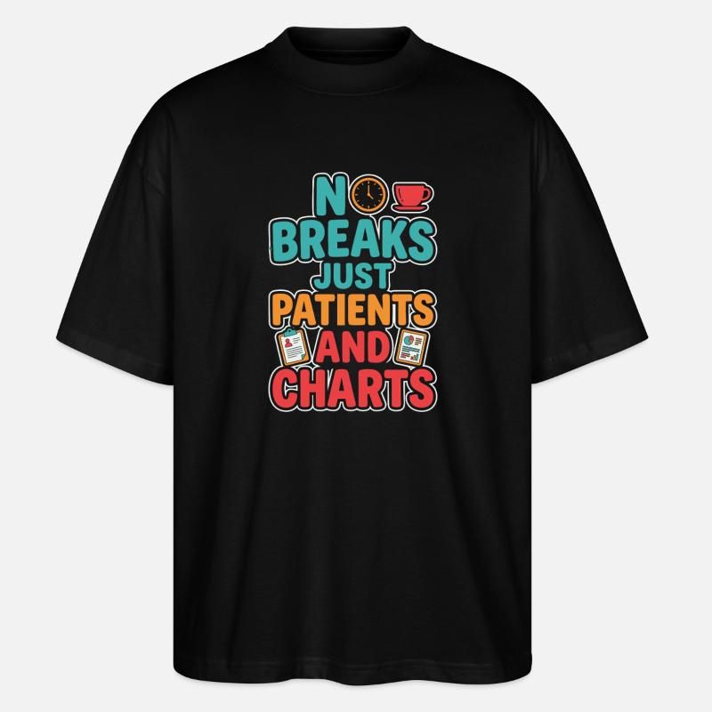 Nachtschicht-krankenschwester, Müde - Stanley/Stella Oversized Unisex Bio T-Shirt Blaster 2.0 - Schwarz