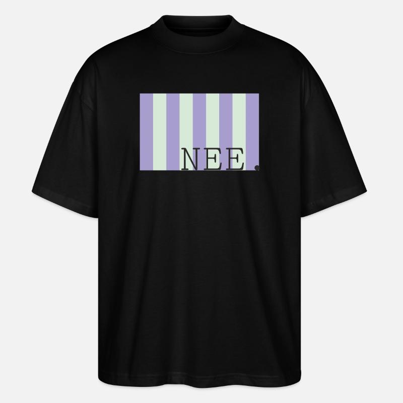 Nee Pastel Stripe Font - Stanley/Stella Oversized Unisex Organic T-shirt Blaster 2.0 - black