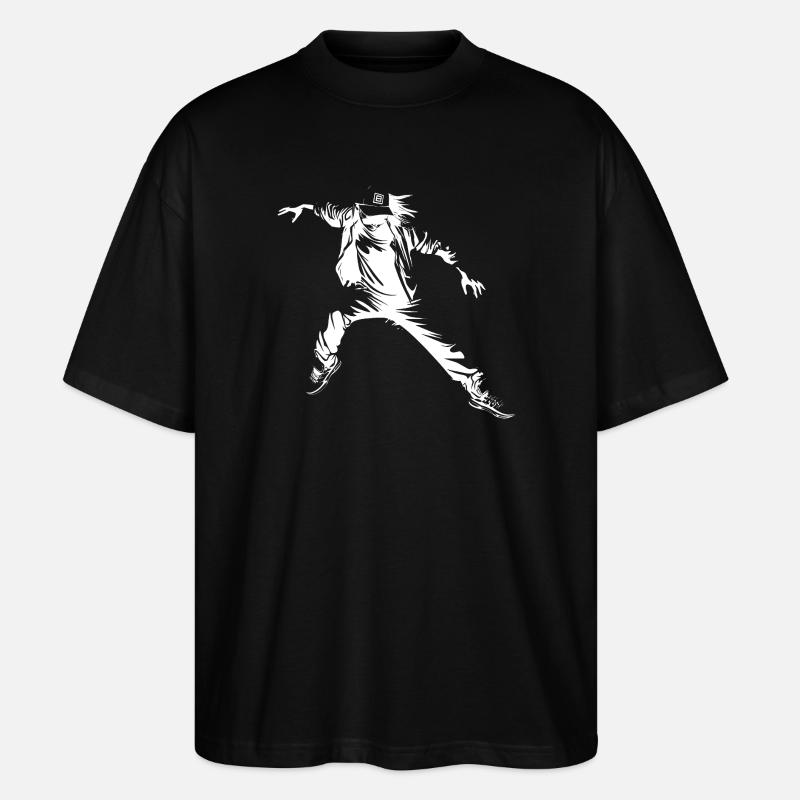Breakdance Sketch - Stanley/Stella Oversized Unisex Organic T-shirt Blaster 2.0 - black