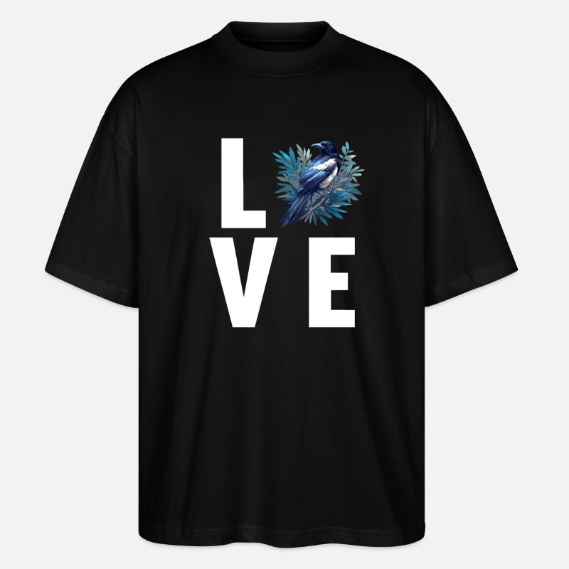 Elstern Elster - Stanley/Stella Oversized Unisex Bio T-Shirt Blaster 2.0 - Schwarz