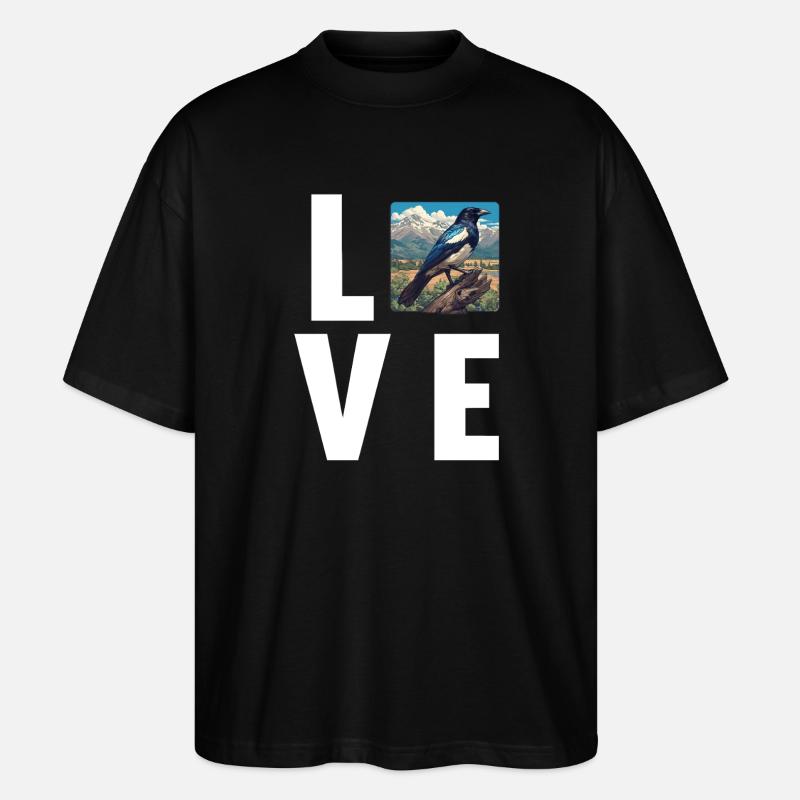 Elstern Elster - Stanley/Stella Oversized Unisex Bio T-Shirt Blaster 2.0 - Schwarz