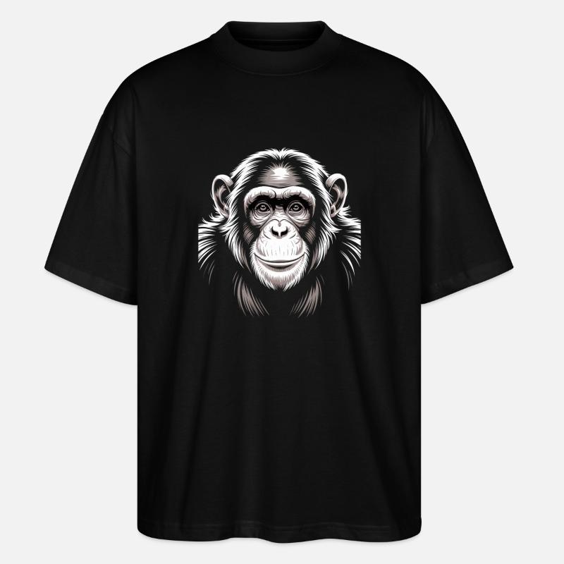 Chimpanzé singe - T-shirt bio Blaster 2.0 coupe oversize Stanley/Stella Unisexe - noir
