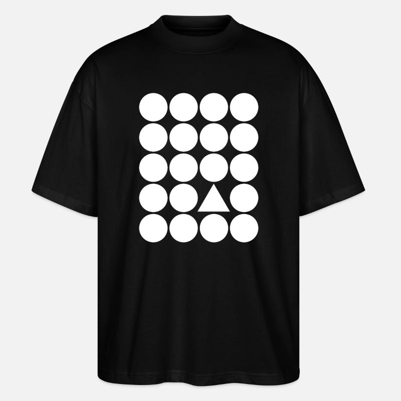 Geometric Grid Triangle Accent - Stanley/Stella Oversized Unisex Organic T-shirt Blaster 2.0 - black