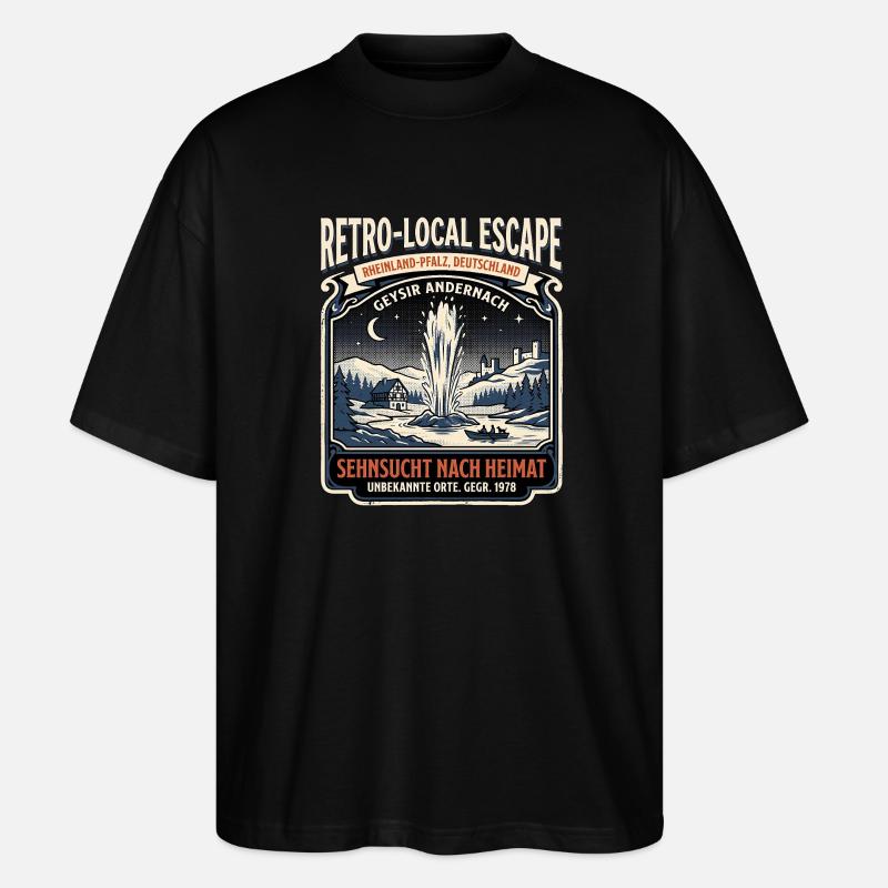 Geysir Andernach Heimat - Stanley/Stella Oversized Unisex Bio T-Shirt Blaster 2.0 - Schwarz