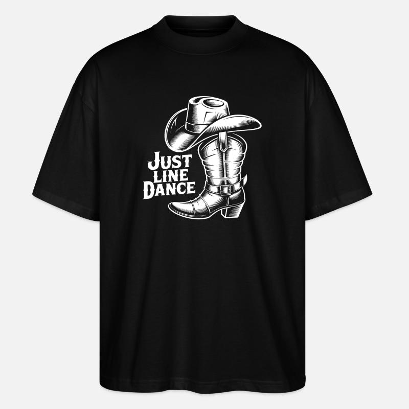 Line Dance Cowboy Boots - Stanley/Stella Oversized Unisex Organic T-shirt Blaster 2.0 - black
