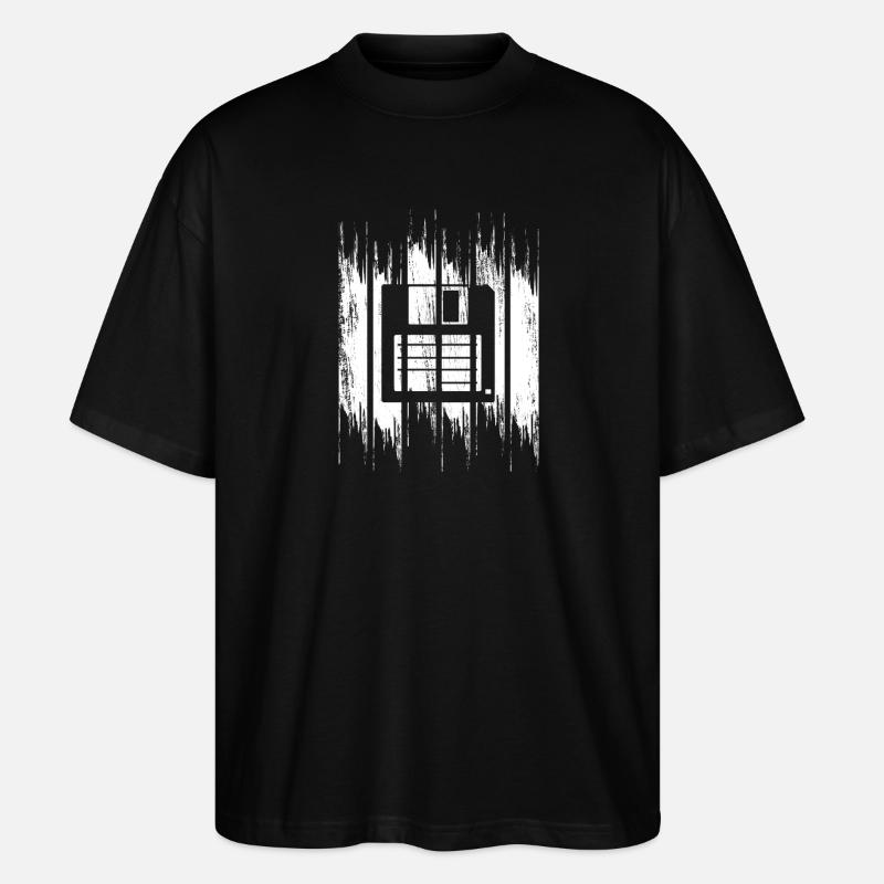 Dessin sur disquette - T-shirt bio Blaster 2.0 coupe oversize Stanley/Stella Unisexe - noir