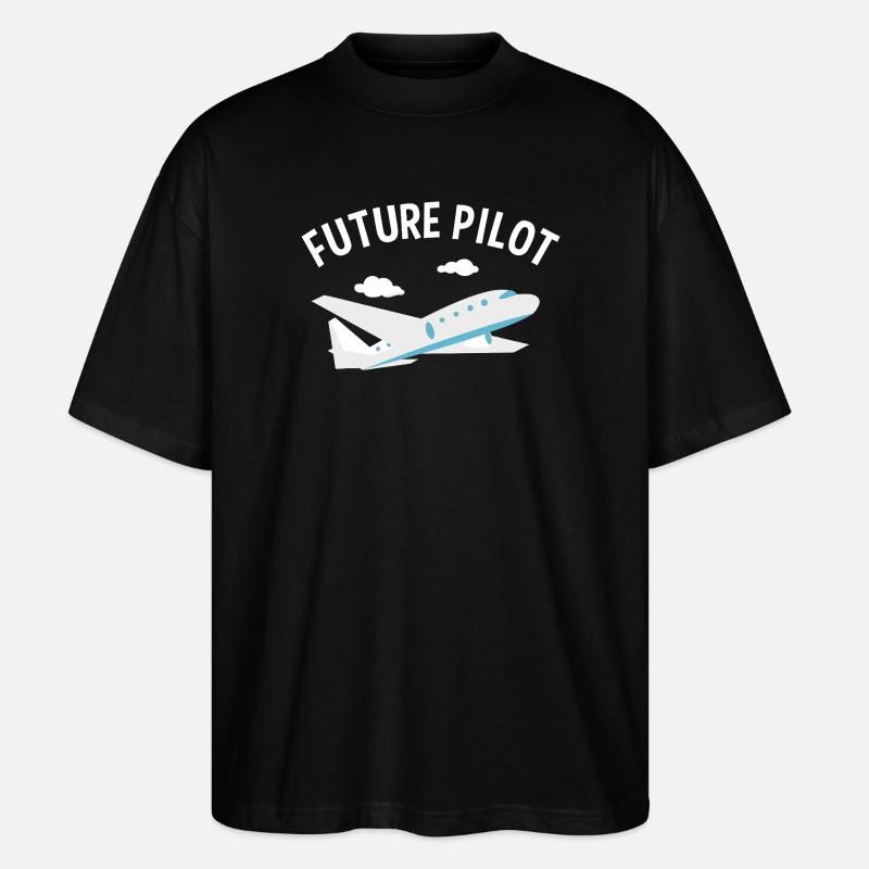 Zukünftiger Pilot Tee - Stanley/Stella Oversized Unisex Bio T-Shirt Blaster 2.0 - Schwarz