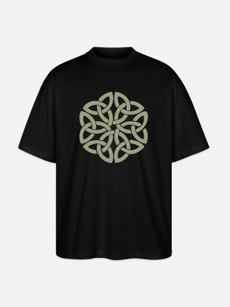 Celtic Knot Circular Interlace - Stanley/Stella Oversized Unisex Organic T-shirt Blaster 2.0 - black