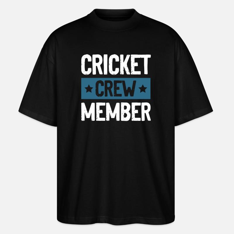 Cricket Crew - Stanley/Stella Oversized Unisex Bio T-Shirt Blaster 2.0 - Schwarz