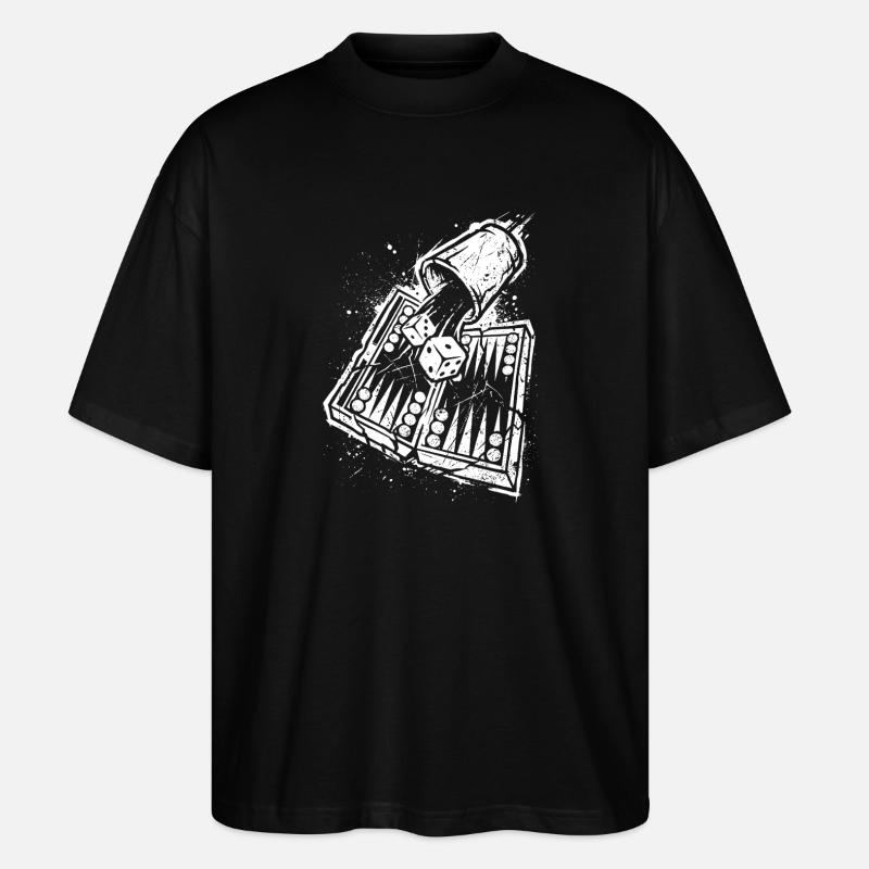 Backgammon | Jeu de société | Don - T-shirt bio Blaster 2.0 coupe oversize Stanley/Stella Unisexe - noir