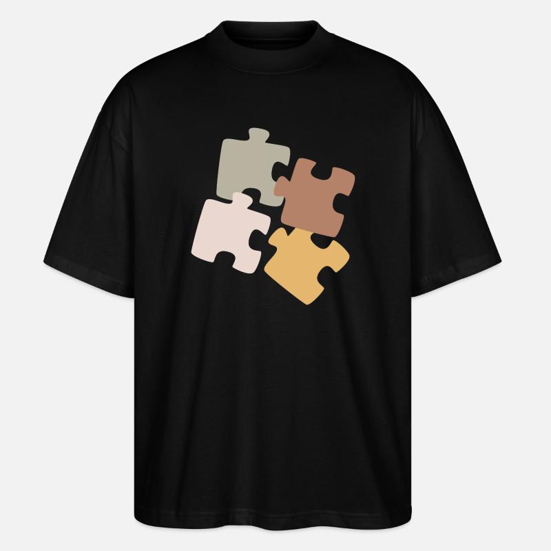 Puzzle Patchwork Variety - Stanley/Stella Oversized Unisex Organic T-shirt Blaster 2.0 - black