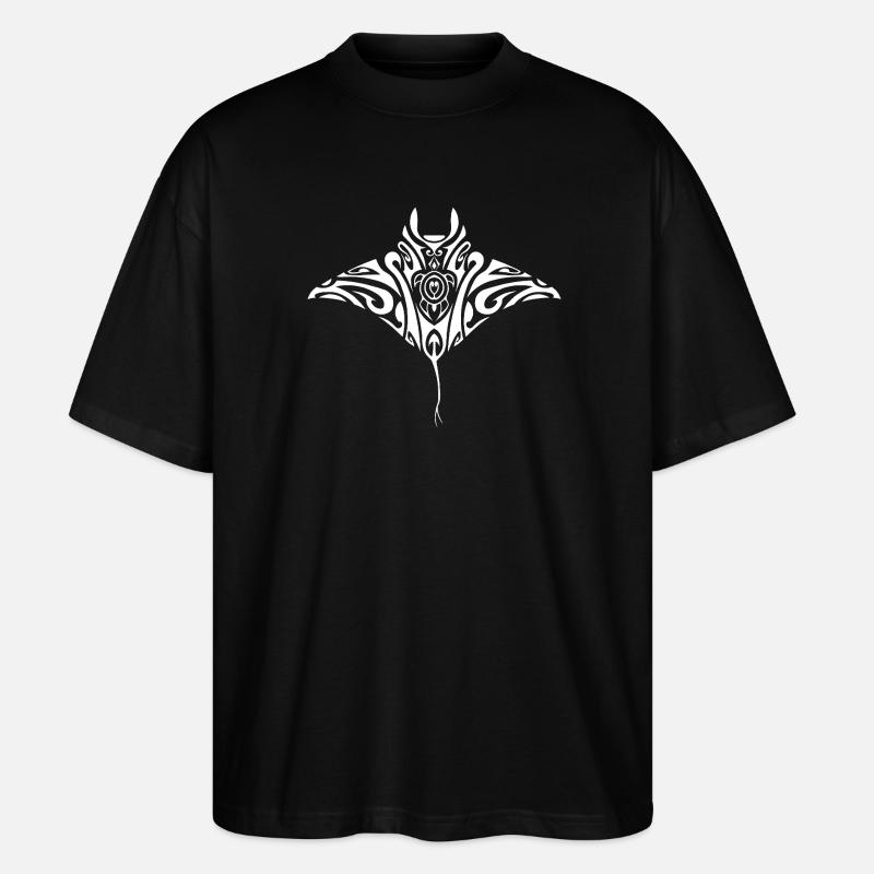 Raie_manta-2-blanc - T-shirt bio Blaster 2.0 coupe oversize Stanley/Stella Unisexe - noir