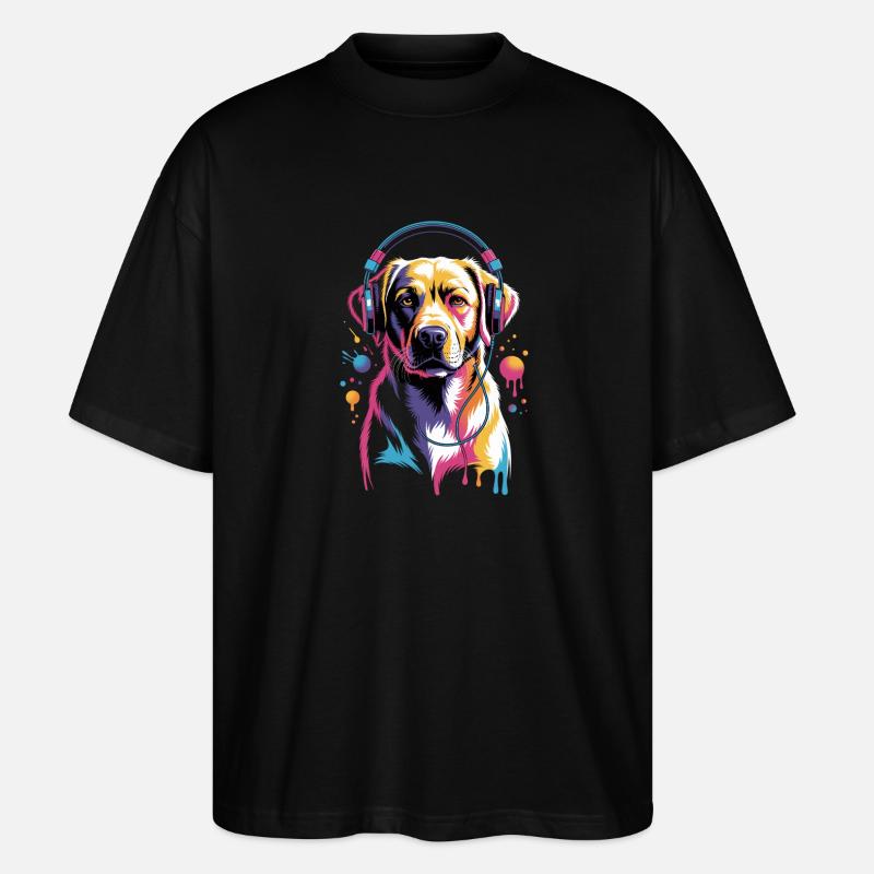 Casques Labrador - T-shirt bio Blaster 2.0 coupe oversize Stanley/Stella Unisexe - noir