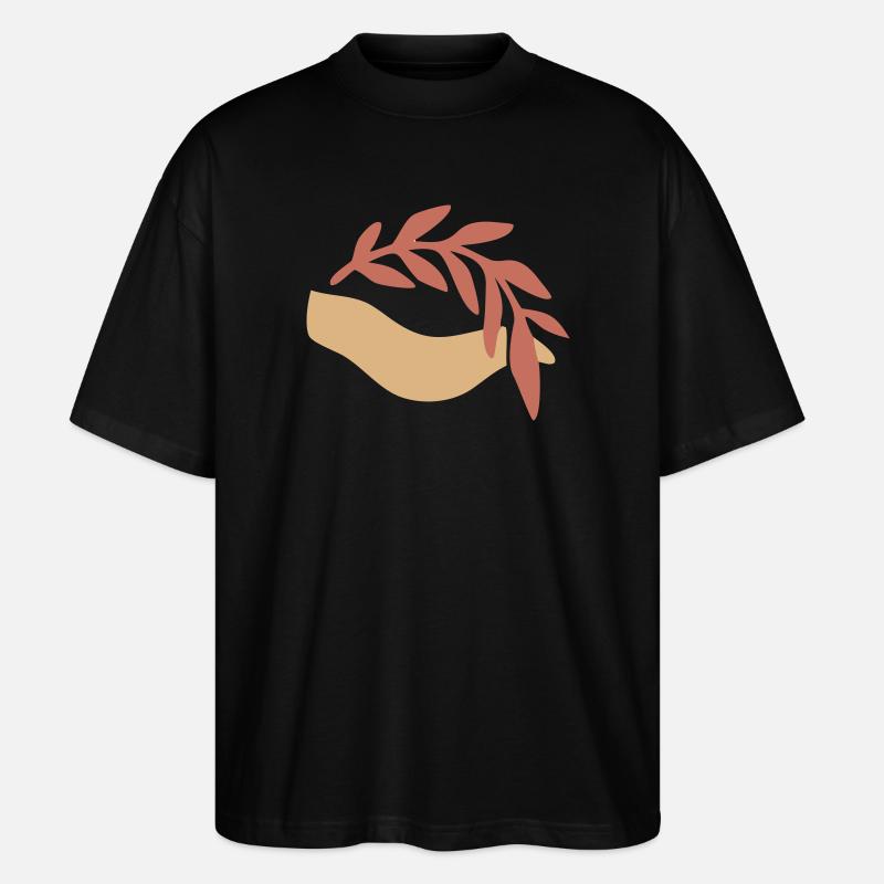 Hand Leaf Nature Boho Logo - Stanley/Stella Oversized Unisex Organic T-shirt Blaster 2.0 - black