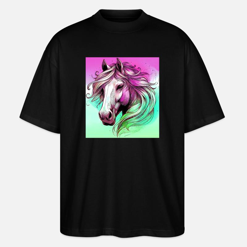 cheval - T-shirt bio Blaster 2.0 coupe oversize Stanley/Stella Unisexe - noir