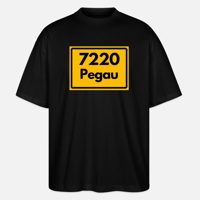 OLD POSTCODE 7220 PEGAU HEIMATSTOLZ SAXONY - Stanley/Stella Oversized Unisex Organic T-shirt Blaster 2.0 - black