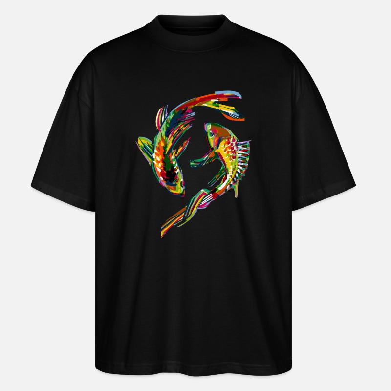 Bunte Karpfen - Stanley/Stella Oversized Unisex Bio T-Shirt Blaster 2.0 - Schwarz