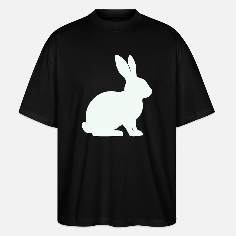 Hase Silhouette Minimal - Stanley/Stella Oversized Unisex Bio T-Shirt Blaster 2.0 - Schwarz