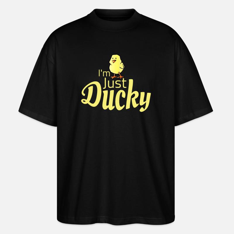Just Ducky Fun Graphic Tee - Stanley/Stella Oversized Unisex Organic T-shirt Blaster 2.0 - black