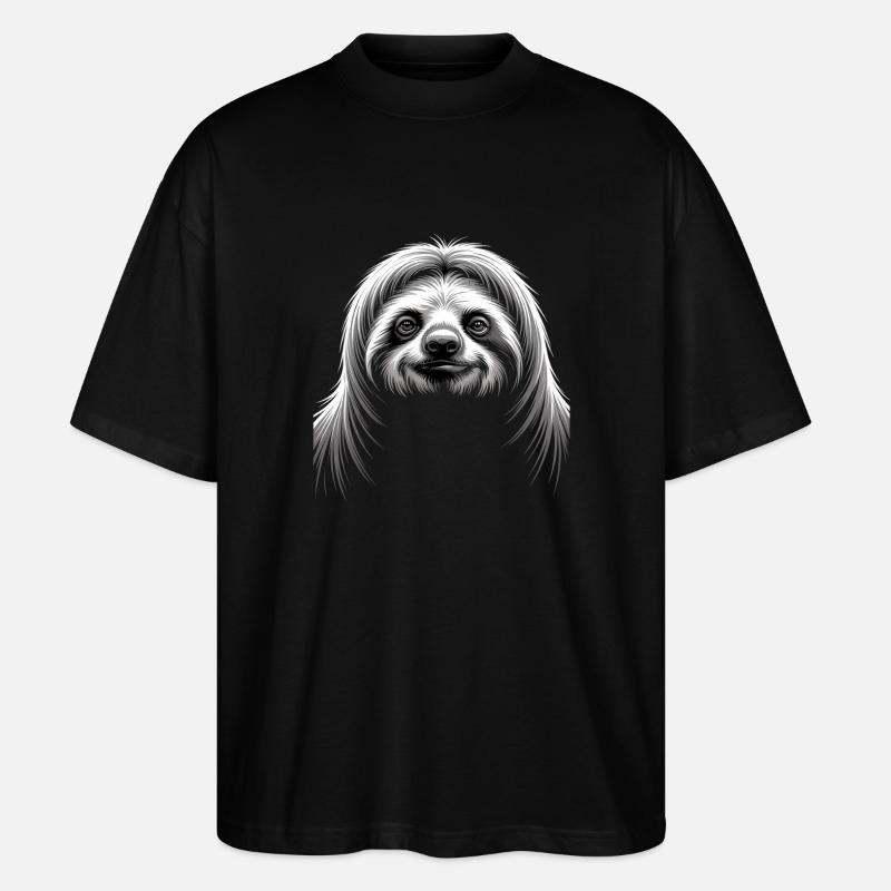 Faultier - Stanley/Stella Oversized Unisex Bio T-Shirt Blaster 2.0 - Schwarz