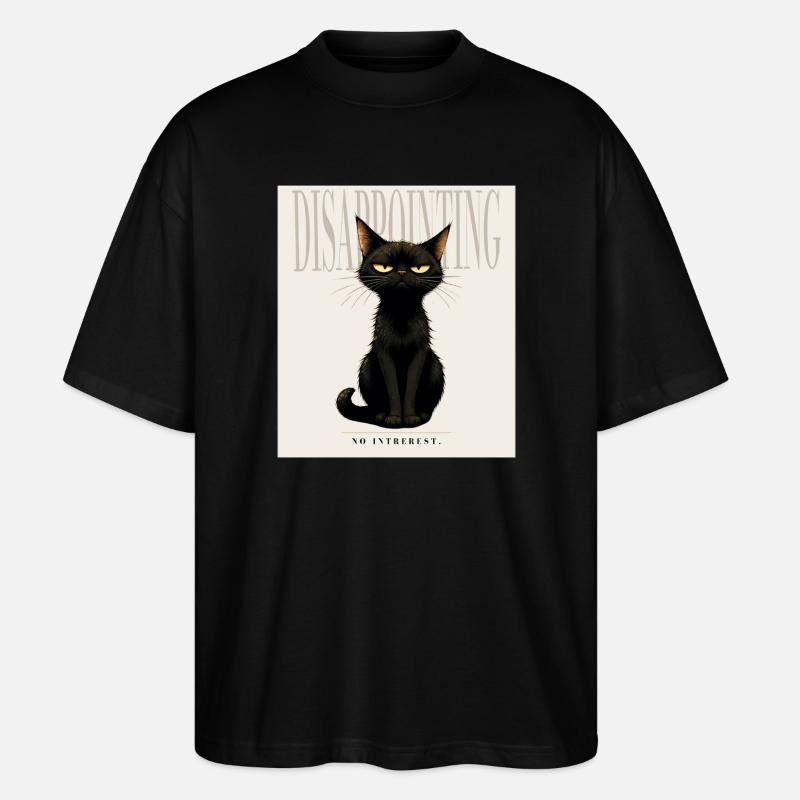 Décevant. – Dessin sarcastique du chat noir - T-shirt bio Blaster 2.0 coupe oversize Stanley/Stella Unisexe - noir