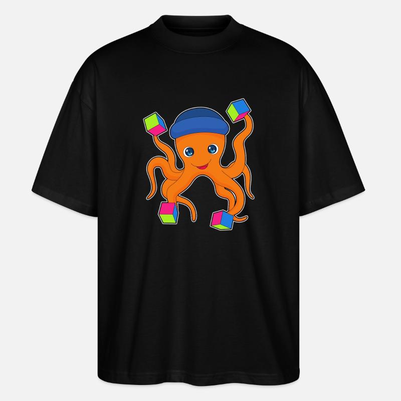 Cube de pieuvre - T-shirt bio Blaster 2.0 coupe oversize Stanley/Stella Unisexe - noir