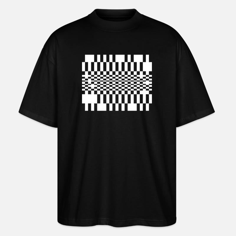Grille d’ondes optiques - T-shirt bio Blaster 2.0 coupe oversize Stanley/Stella Unisexe - noir