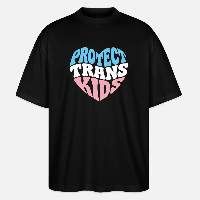 LGBTQ-Pride-Monat – Schütze trans Kinder - Stanley/Stella Oversized Unisex Bio T-Shirt Blaster 2.0 - Schwarz