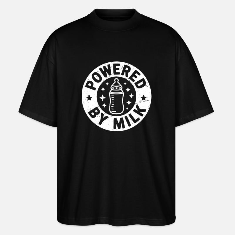 powered by milk - Stanley/Stella Oversized Unisex Bio T-Shirt Blaster 2.0 - Schwarz