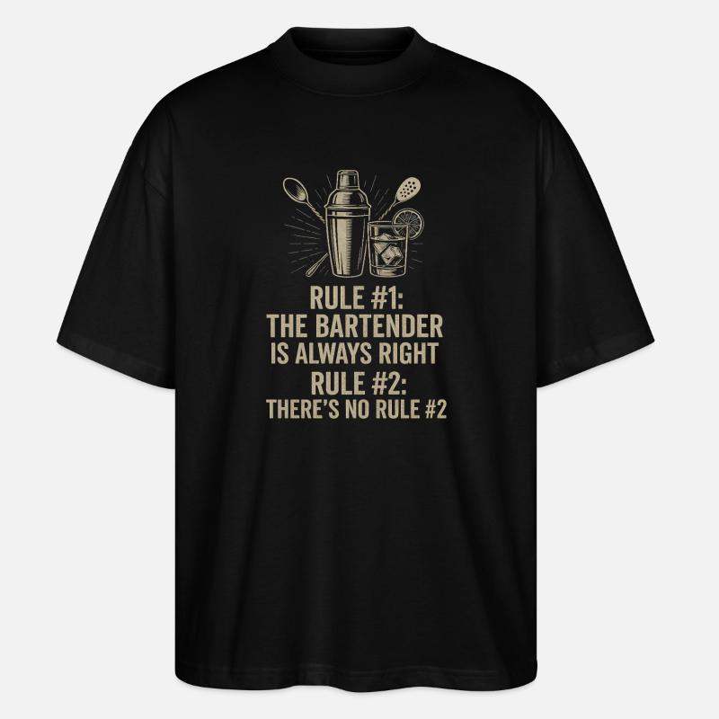 Bartender Always Right - Stanley/Stella Oversized Unisex Organic T-shirt Blaster 2.0 - black