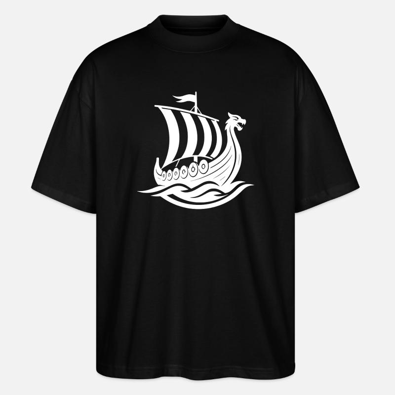 Wikingerboot - Stanley/Stella Oversized Unisex Bio T-Shirt Blaster 2.0 - Schwarz